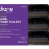 Diane Satin Foam Rollers 1 1/2' Black 6 Pack #D5035