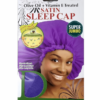 Donna Olive Oil + Vitamin E Treated Satin Sleep Cap Super Jumbo Assorted Colors #22371