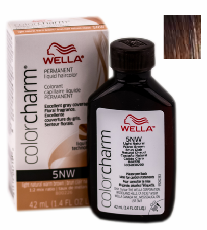 Wella Color Charm Permanent Liquid Haircolor 5NW Light Natural Warm ...